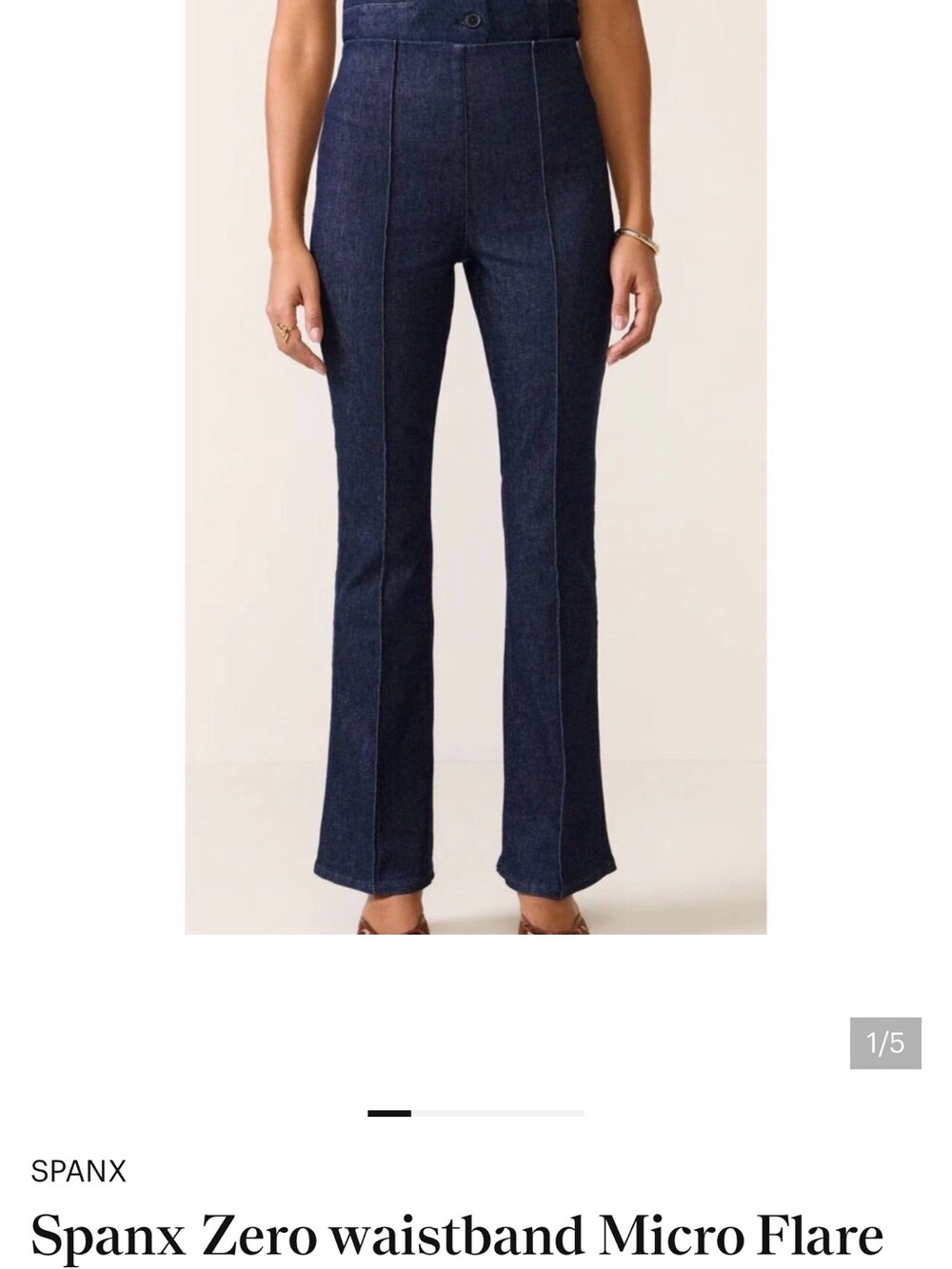 SPANX Dark Indigo Micro Flare Jeans — High-Rise Stretch